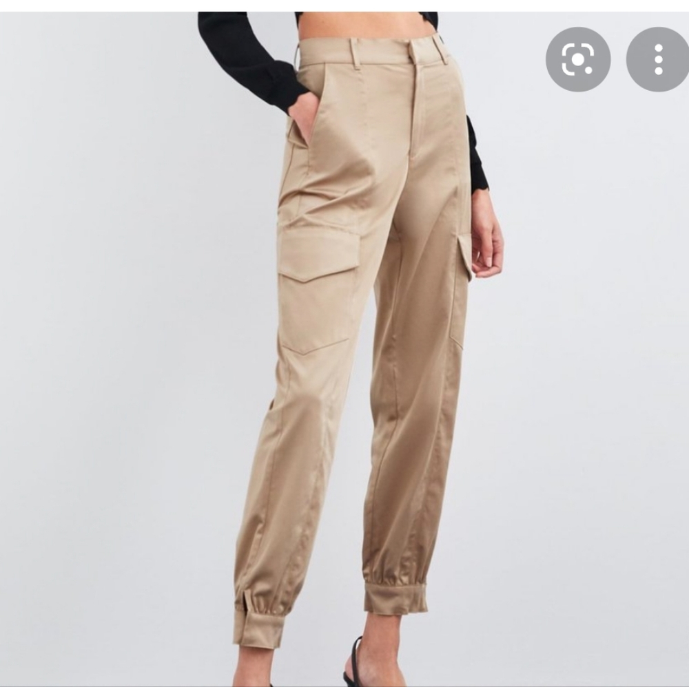 Zara satin cargo pant